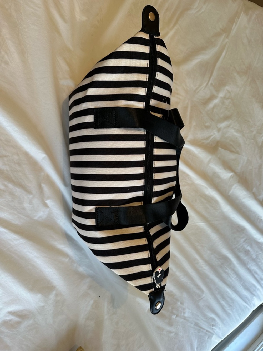 Alice + Olivia Brown Interior Canvas Bag with White Label